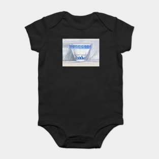 Blue and white cup Baby Bodysuit